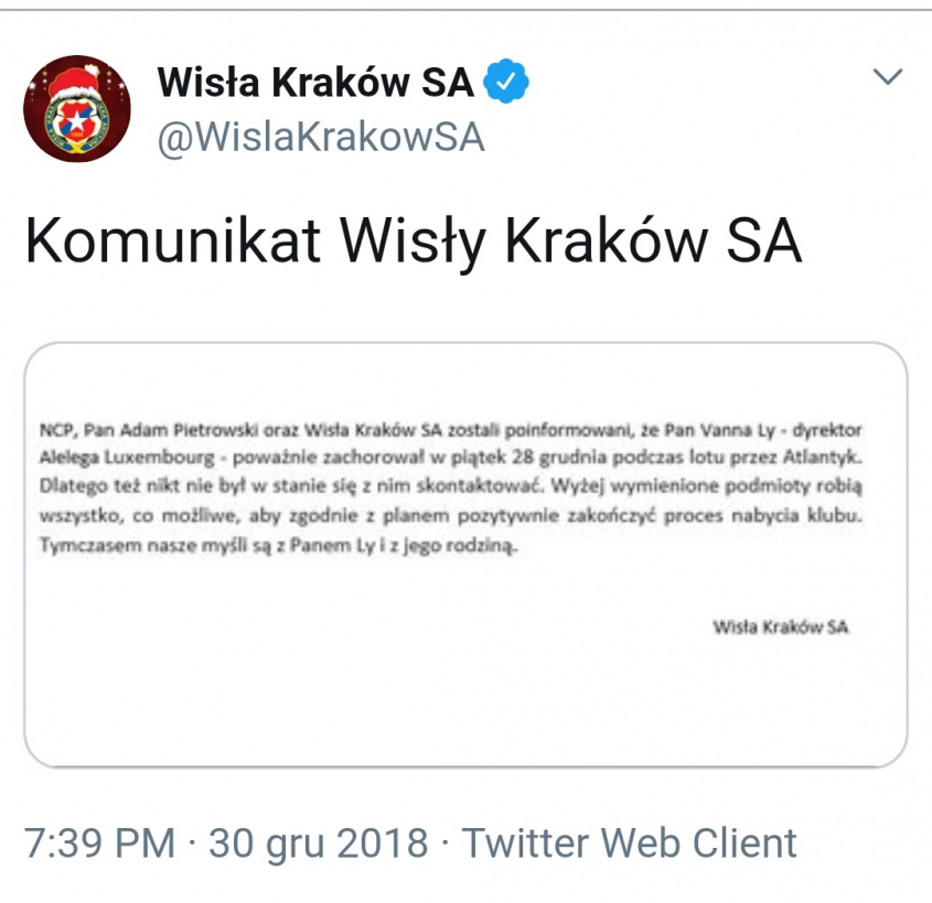 Kolejne OFICJALNE oświadczenie Wisły Kraków! xD